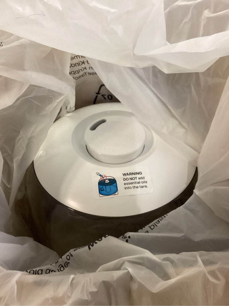 Condition photo showing As Is for DREO Humidifiers for Bedroom, 3L Top Fill 30H & 26dB Quiet Runtime for Large Room, Cool Mist Ultrasonic Humidifier with Humidity Sensor, Night Light for Home, Baby, Nursery, Plants, New Edition Pearl White