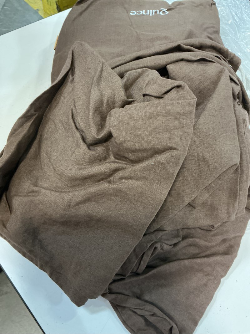 Condition photo showing Good Condition for european linen duvet cover set, king/cal king, espresso