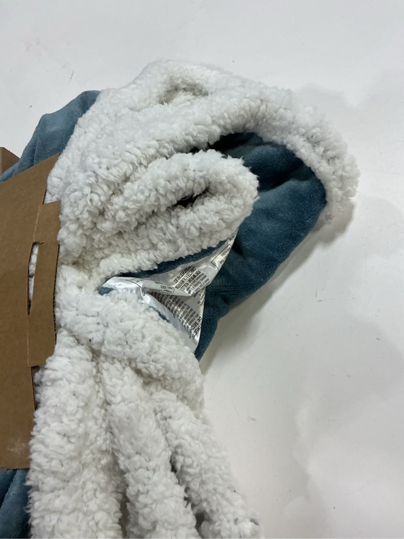 Condition photo showing As Is for Electric Heated Blanket Throw Size 50"x60", Soft Flannel with Overheat Protection, 9 Adjustable Heat Settings & 10-Hour Auto-Off Timer, Fast Heating for Winter Comfort, Blue 09-blue Throw 50"x60"