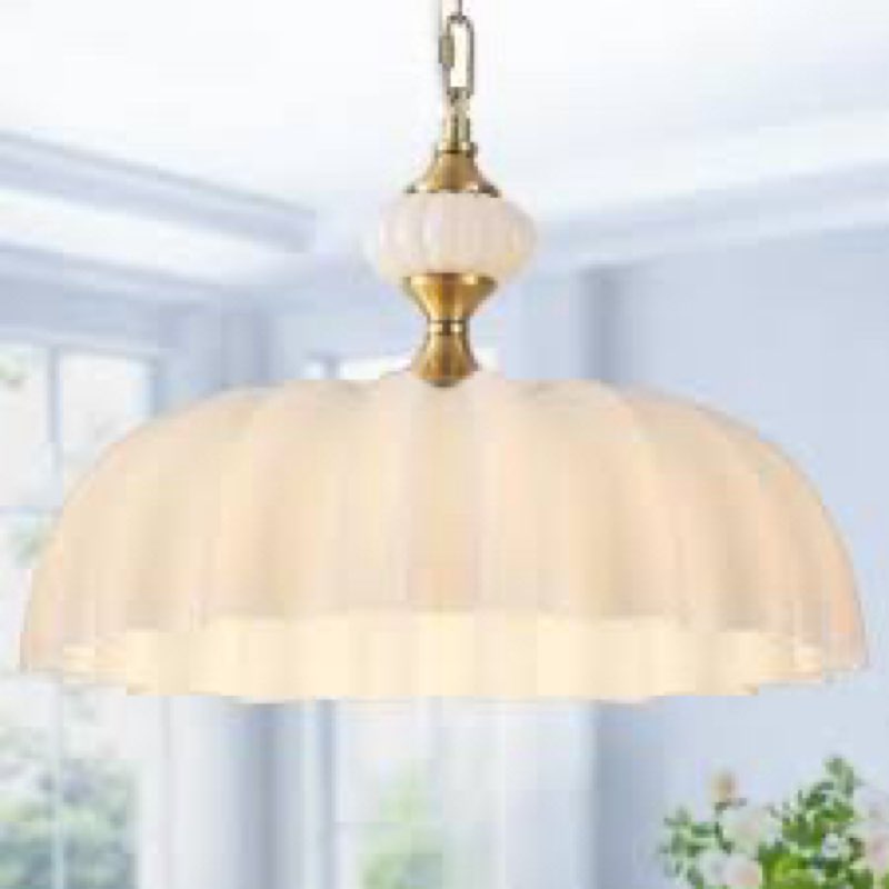 DStailhalf White Flower Glass Chandelier - Adjustable Milk Art Deco Pendant Light Fixture for Kitche