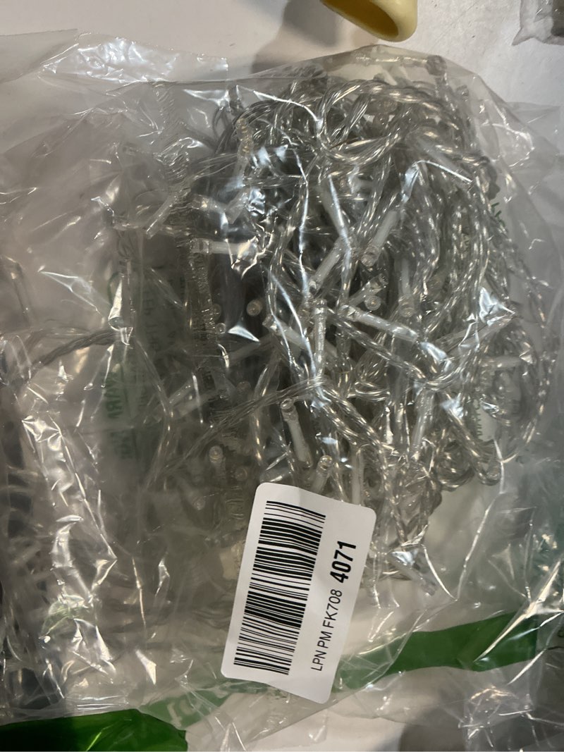 Condition photo showing As Is for JMEXSUSS 200 LED Christmas Lights Indoor Outdoor, Connectable Warm White Christmas Tree Lights Clear Wire, 66 Ft Twinkle Fairy String Light Plug in for Bedroom Wedding Xmas Tree Decorations