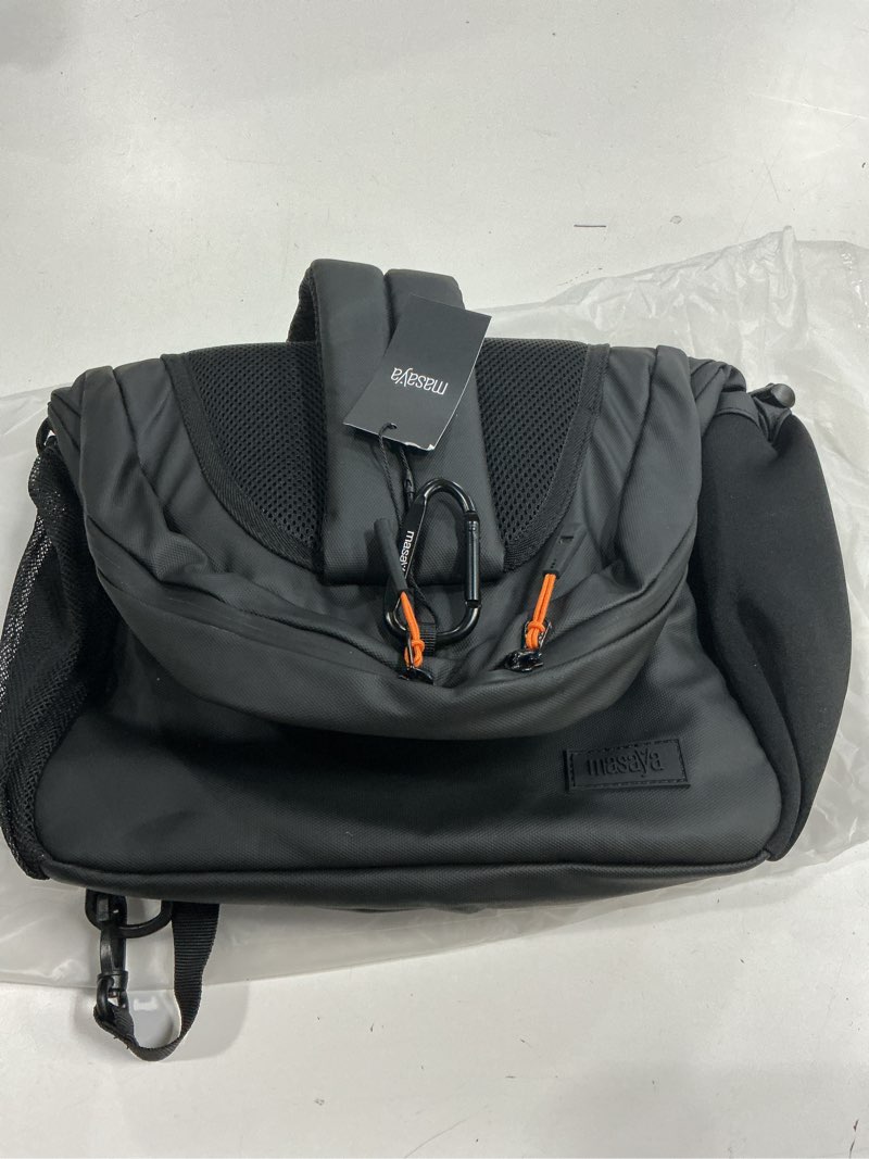 Condition photo showing New/Like New for masaya compact pickleball sling bag – 18l, fits 3 paddles – lightweight, durable, water-resistant, minimal branding, fence hook, water bottle holder, multi-pocket, adjustable strap (black)