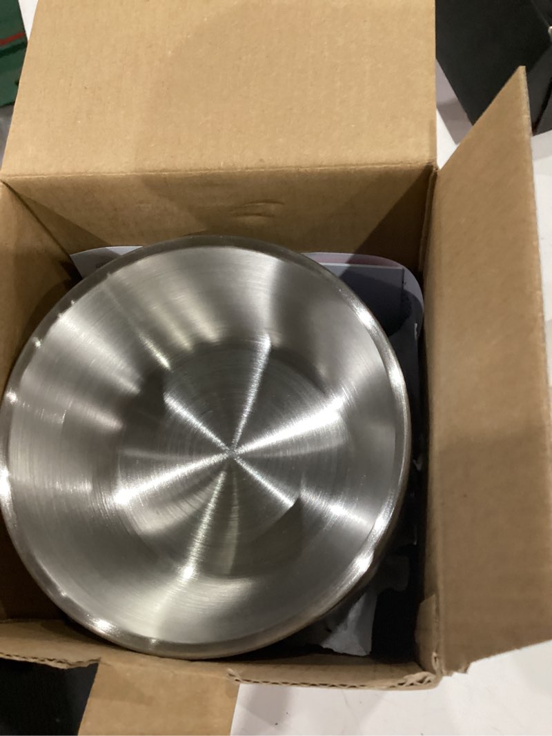 Condition photo showing Good Condition for elk and friends stainless steel bowls + silicone sleeve and storage lid | baby, toddler, kids | cereal & snack bowls | storage containers | dishwasher safe | 4 pack sage/mistyblue/gray/navy non-suction sleeve