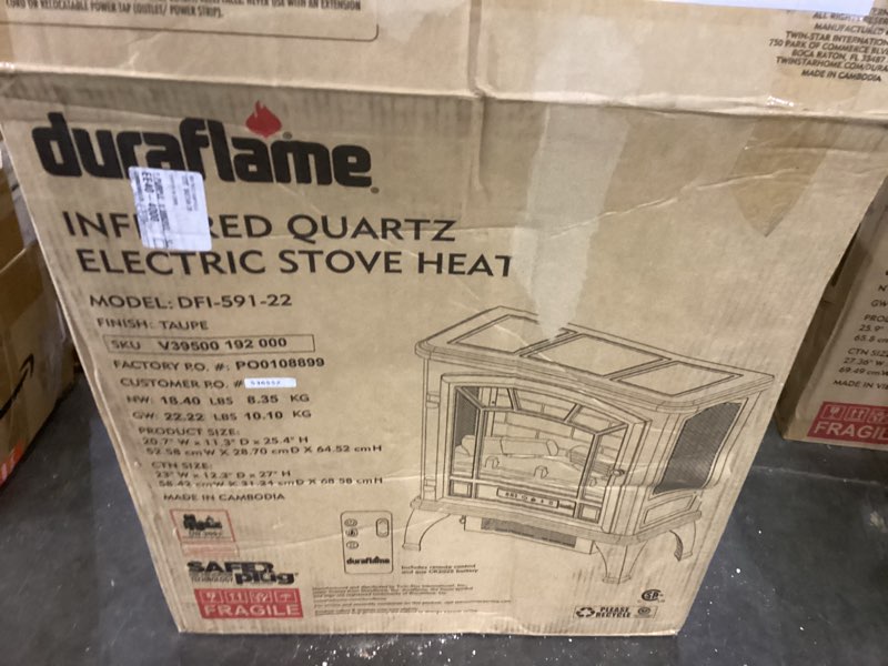 Condition photo showing New/Like New for duraflame Infrared Quartz Electric Stove Heater - DFI-591-22 - Taupe