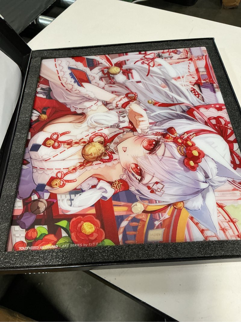 Condition photo showing Good Condition for talongames glass gaming mouse pad ?? inari, special high-speed coating, ultimate speed, ultra-thin 1mm design, high precision, esports, silicone anti-slip base, 490×420mm ultrapad, art series