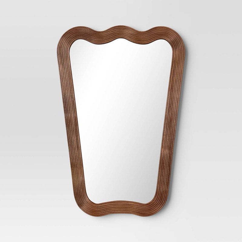 22"x30" ribbed wood wall mirror - threshold