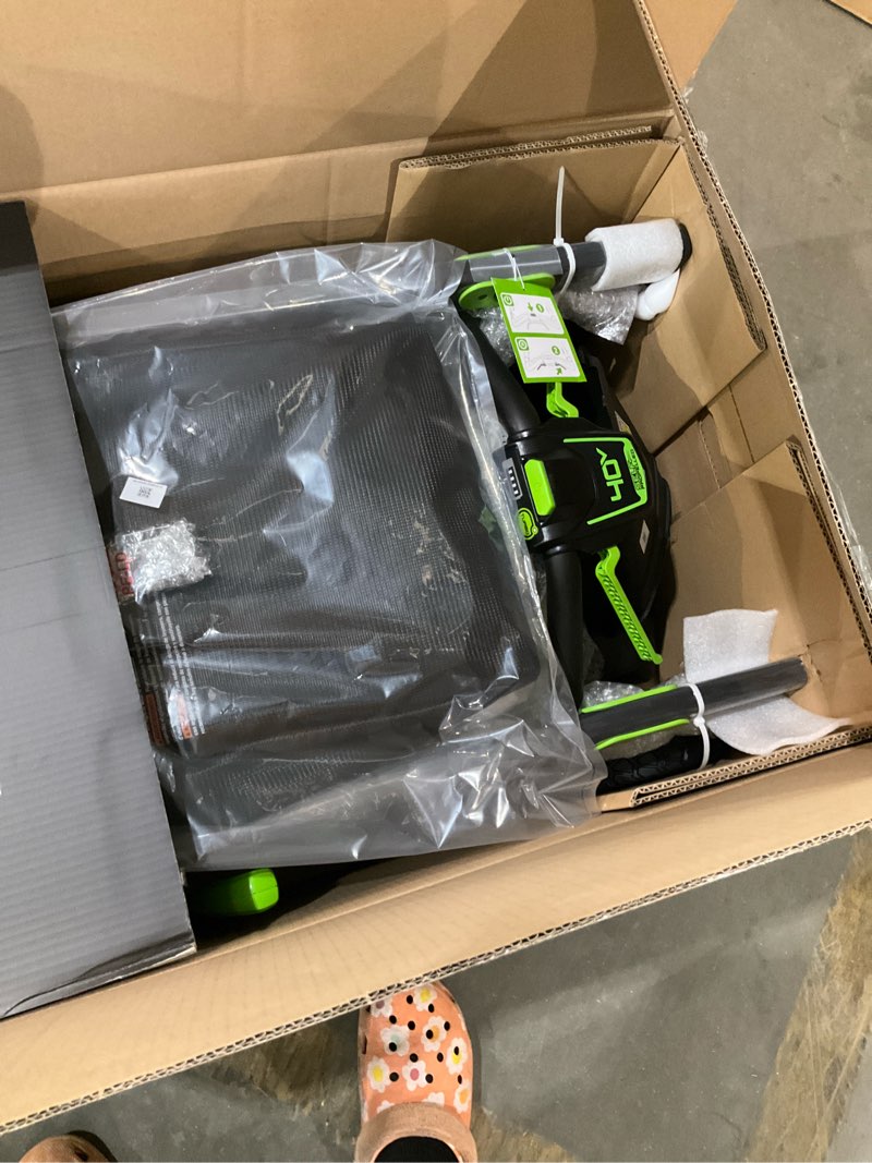 Condition photo showing As Is for greenworks 40v 21" self-propelled cordless lawn mower – brushless motor, 5.0ah battery & charger(75+ tool compatible) 21" self-propelled (5.0ah) + led lights