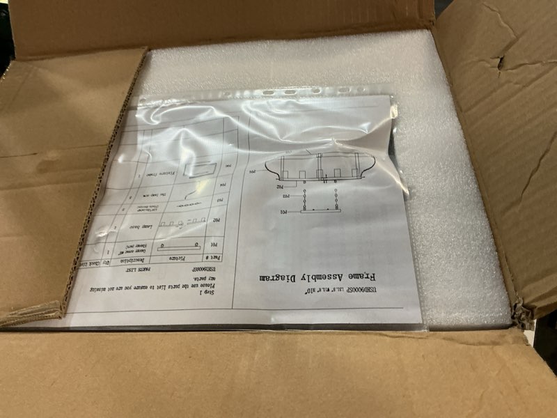 Condition photo showing New/Like New for WUZUPS 5-Light Metal Chandelier Imitation Wood Grain Linear Pendant Ceiling Lighting Rustic Farmhouse Fixture Kitchen Island Dining Room, H 8.5" L 31.5" W10, E26 Base, Black & Retro Wood Imitation Dark Wood Grain, Black, 5 Lights