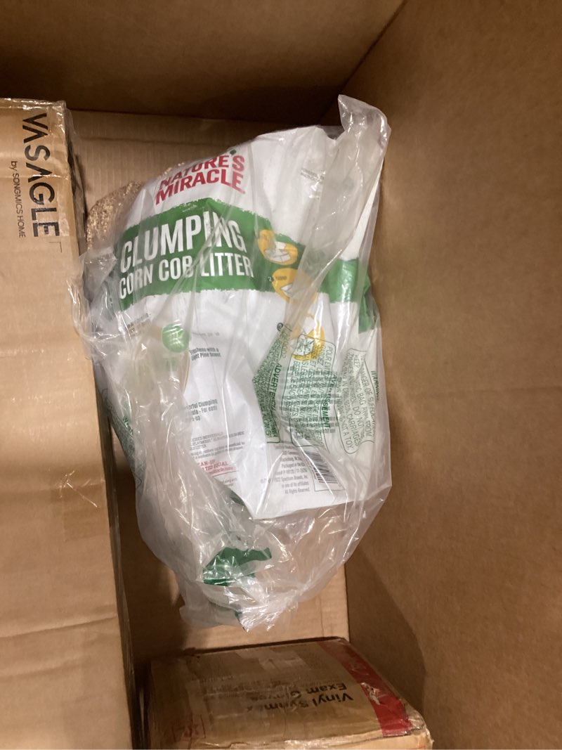 Condition photo showing New/Like New for nature's miracle premium clumping corn cob litter, tough odor bio-enzymatic formula, dust free updated formula 18 lb