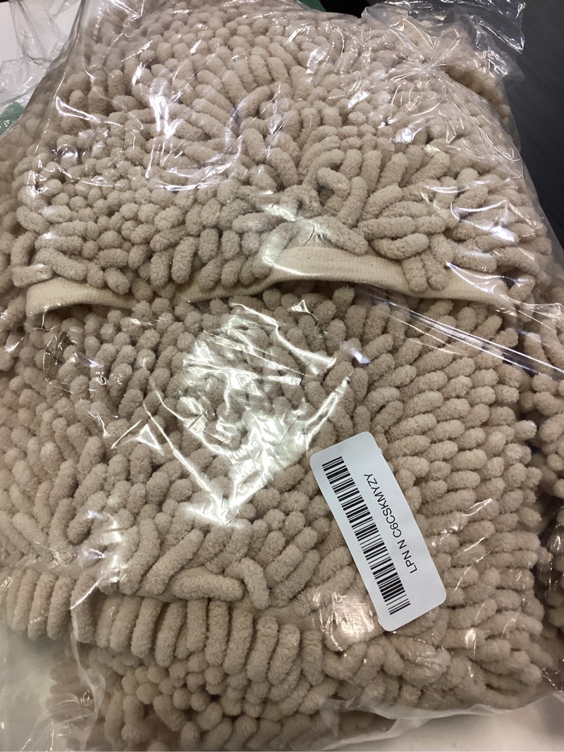 Condition photo showing Good Condition for olanly large bathroom rugs 40x32, extra soft absorbent chenille bath rugs, rubber backing quick dry, machine washable bath mats for bathroom floor, tub and shower, home decor accessories, beige 40" x 32" beige