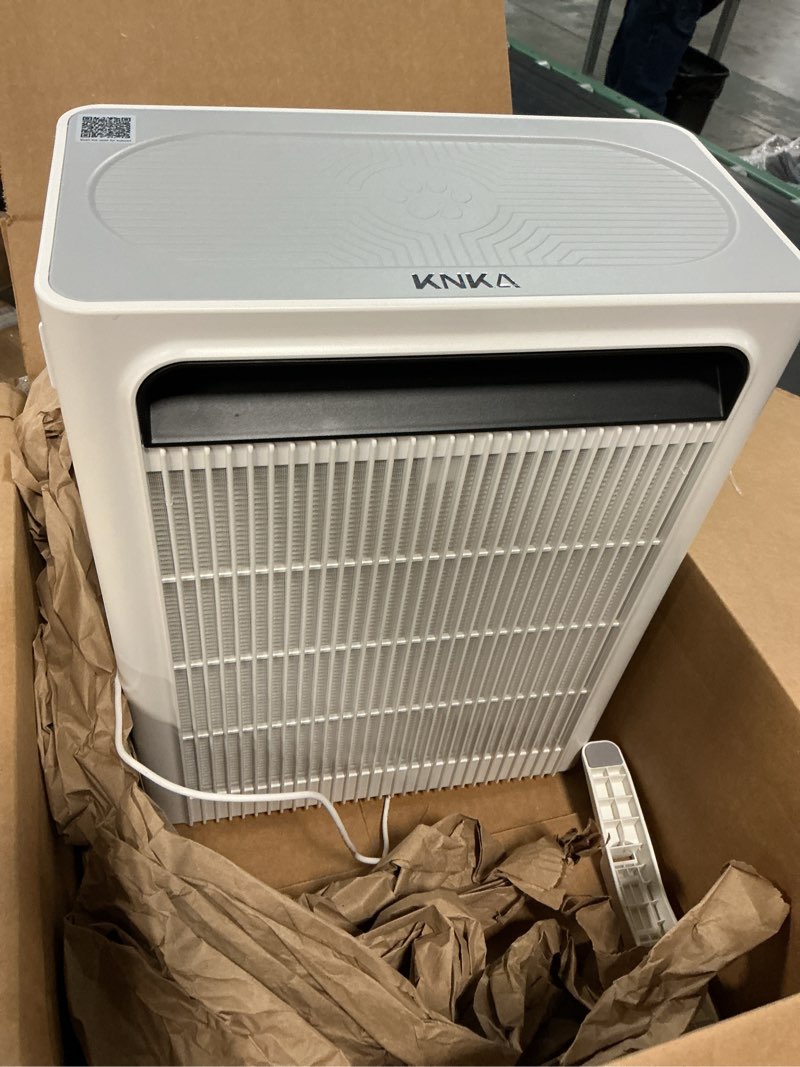 Condition photo showing As Is for knka air purifier for home bedroom large room up to 1,695 ft² in 1 hr, hepa air cleaner with washable pre-filter, aqi display, eco mode, sleep mode, pet mode for pets, dust, pollen, aph4000