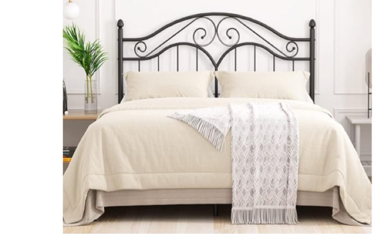 Elephance Full Size Metal Bed Frame with Vintage Headboard,11 Inches Storage Space Platform Bed No Box Spring Needed Easy Assembly