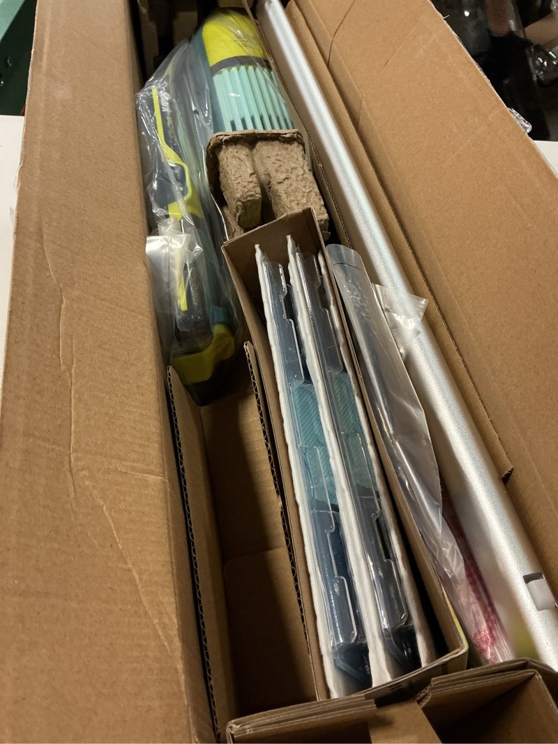 Condition photo showing New/Like New for shark vacmop reveal new cordless hard floor cleaner, vacuum & spray mop, powerful suction, lightweight, illumination light, includes 4 disposable pads, 12oz pet multi-surface cleaning solution, vm401