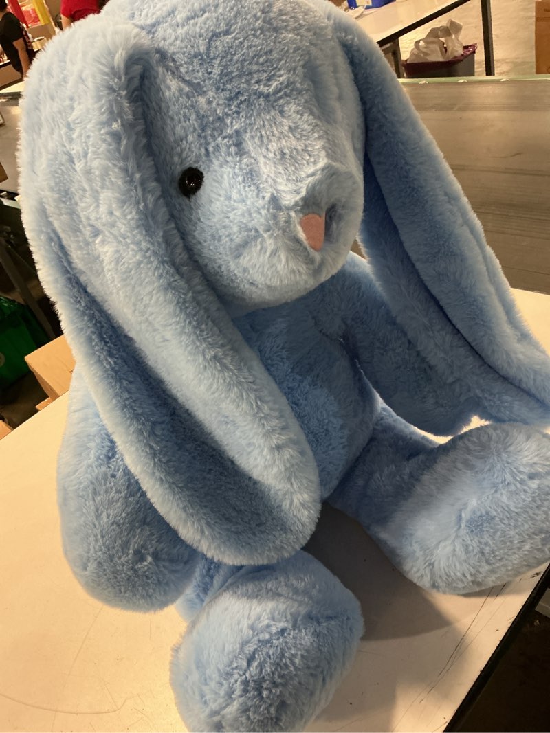 Condition photo showing Good Condition for large blue dewey 12.5" sky bunny playful baby stuffed animal