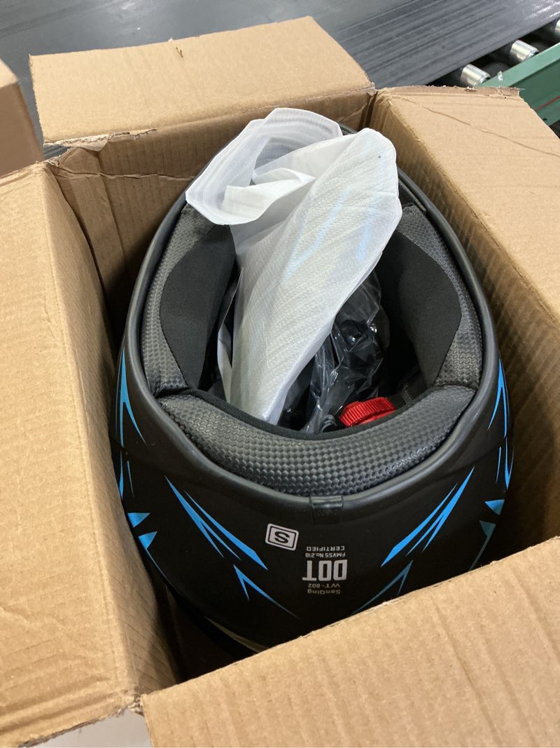 Condition photo showing New/Like New for Motorcycle Casco kids  (B-Blue, Small) WT-802