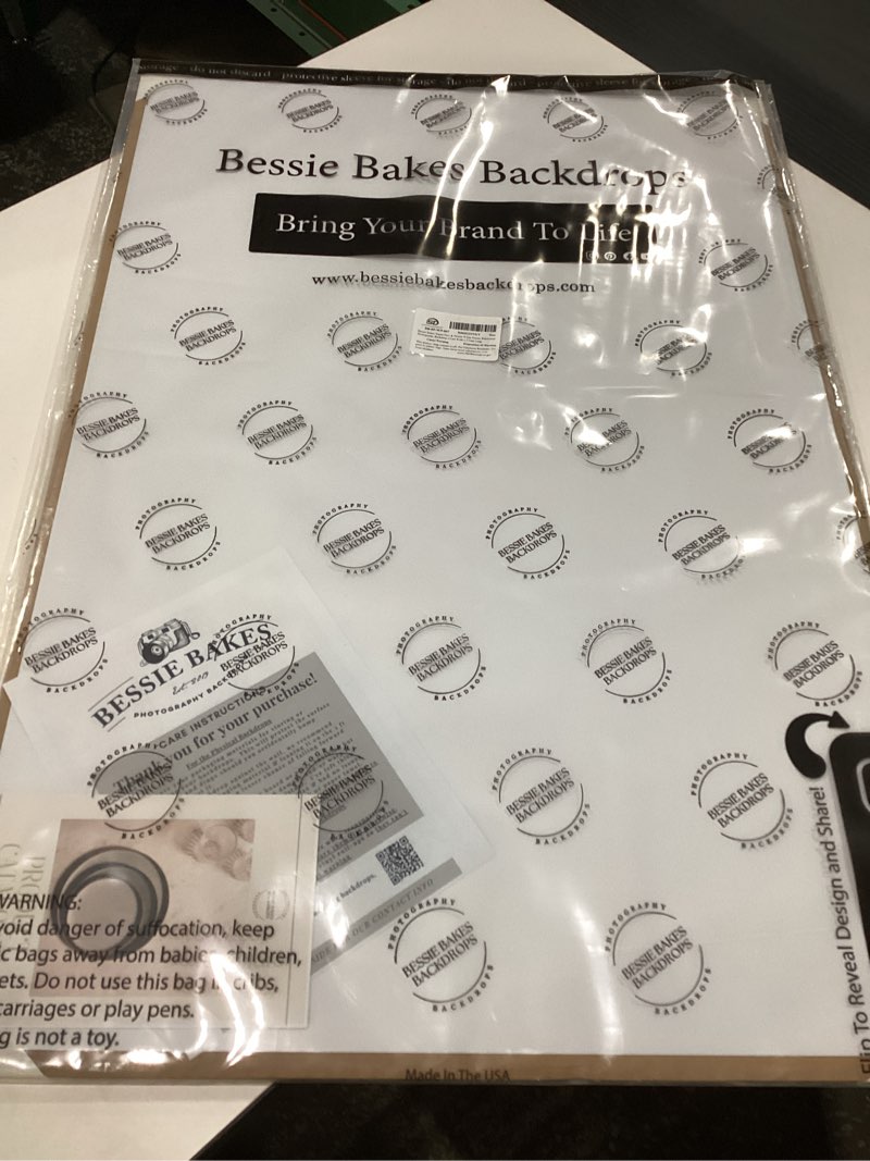 Condition photo showing New/Like New for Bessie Bakes White Concrete Replicated Photography Backdrop Board for Food & Product Photography 2 ft x 3ft | 3 mm Thick Moisture Resistant Stain Resistant Lightweight, SIMILAR TO STOCK PHOTO 