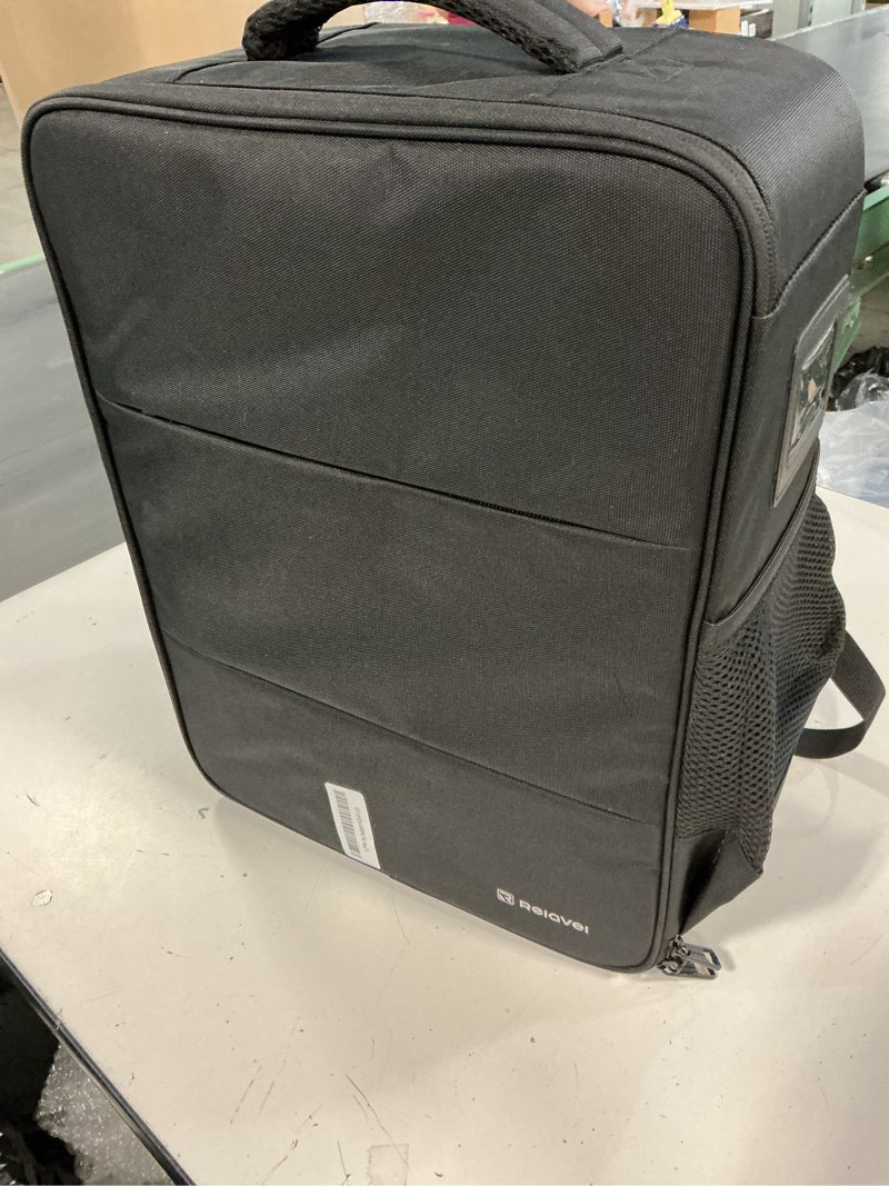 Condition photo showing Good Condition for Relavel Makeup Backpack Extra Large Travel Train Case Professional Makeup Artist Kit Set Bag with 4 Clear Bags, Brush Storage Organizer Box with Dividers for Cosmetic Hair Tools Barber Supplies, Black Black Large