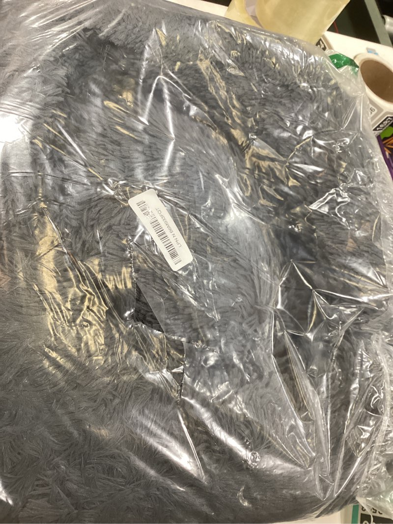 Condition photo showing Good Condition for WESTERN HOME WH Calming Dog & Cat Donut Cuddler, Anti-Anxiety Warming Cozy Soft Round Bed, Fluffy Faux Fur Plush Cushion for Small Medium Dogs and Cats (20"/24"/27"/30") 20.0"L x 20.0"W x 6.0"Th Navy Grey