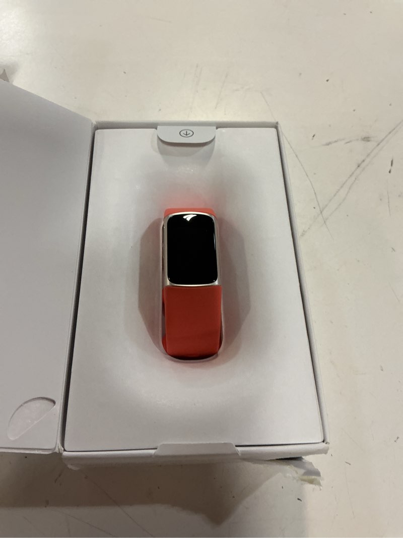 Condition photo showing Good Condition for fitbit charge 6 fitness tracker with google apps - heart rate on exercise equipment - 3-month google health premium membership included - health tools - gold/coral - small&large bands included gold case w/ red band tracker