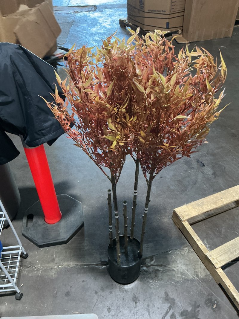Condition photo showing Good Condition for peynir large artificial fiddle leaf fig plant tree, fake plastic tree in with natural wood trunk and silk leaves, for bedroom office garden wedding party decoration (size : 120cm(47.2in))