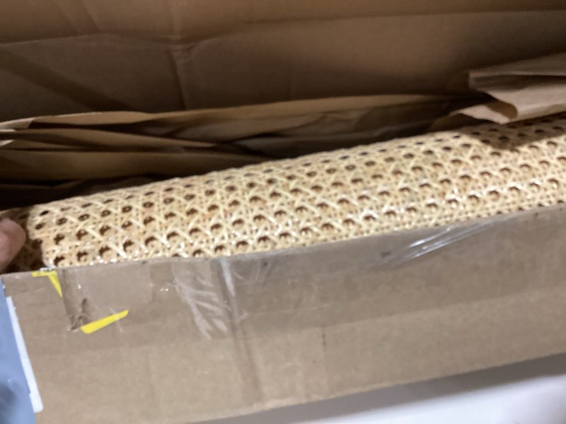 Condition photo showing Good Condition for 24 x 119 inch cane webbing, natural rattan cane webbing roll open mesh woven cane material,diy furniture, cabinet repairs, ceiling, bed & replacement kits?
