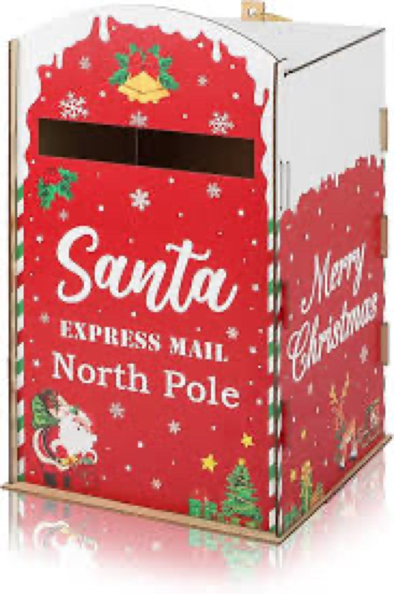 brightrow 13.8 x 9 x 7 inch christmas mailbox letters to santa claus wooden red north pole delivery 