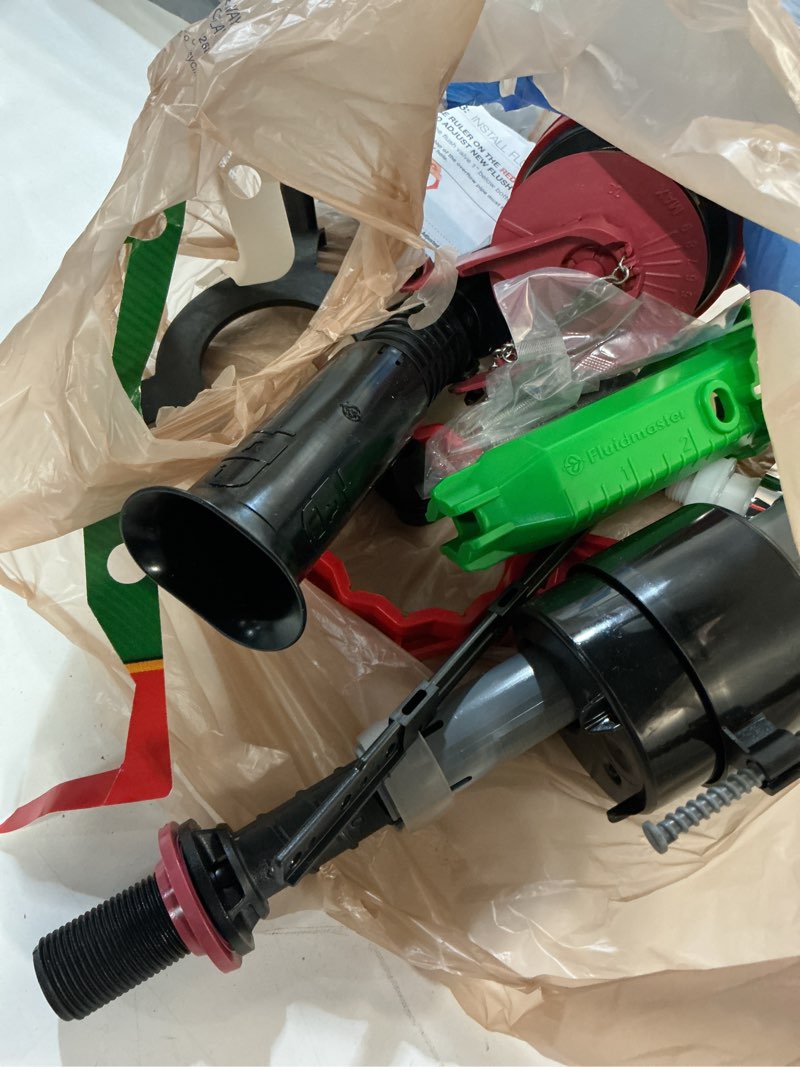 Condition photo showing As Is for fluidmaster performax universal 2 in. high performance everything toilet tank repair kit with install tools