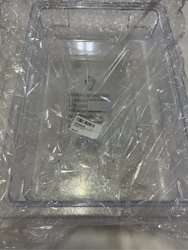 Condition photo showing New/Like New for winco polyware food storage box, 12 x 18 x 3 1/2 inch - 1 each.