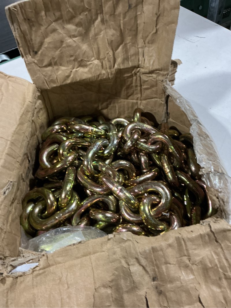 Condition photo showing As Is for 1/2 chain trailer chains with hooks, grade 80 tow log chain 12000 lbs working load for truck farm construction(1/2 in x 16ft)