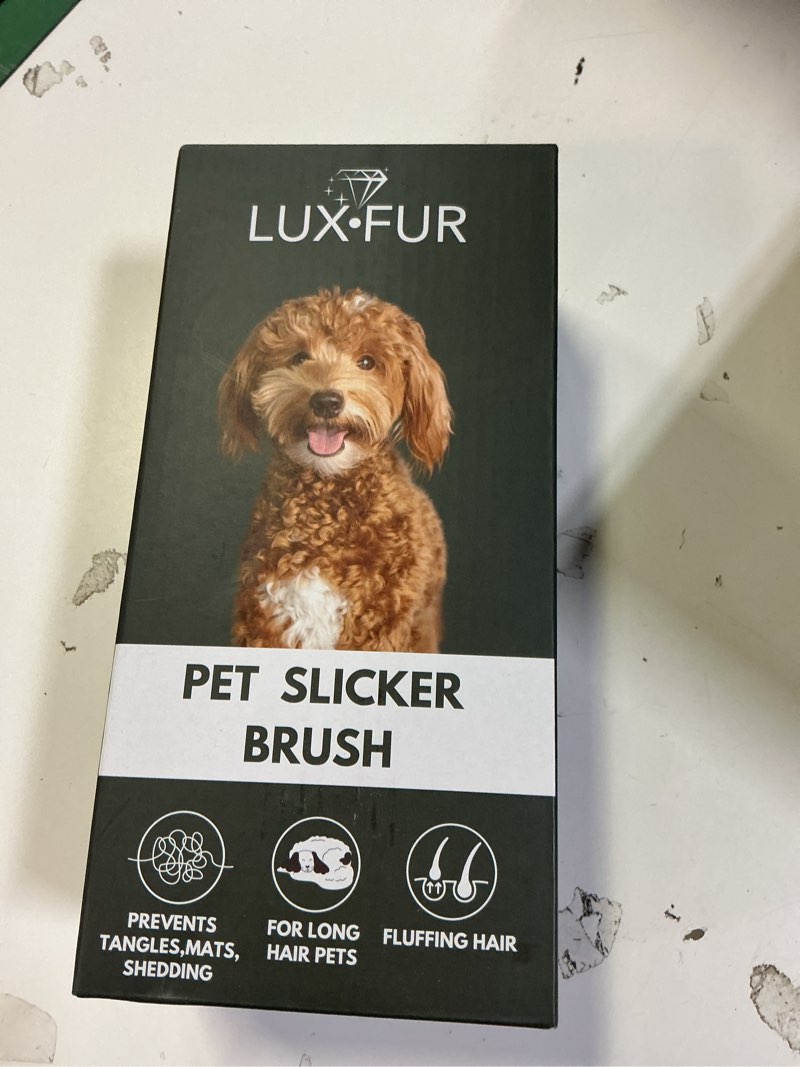 Condition photo showing New/Like New for Premium Dog Slicker Brush – Doodle Grooming Brush for Long Haired Dogs - Goldendoodle, Labradoodle, Poodle & Golden Doodle – Ideal for Wavy & Curly Hair - Detangles & Fluffs Curly, Double Coats