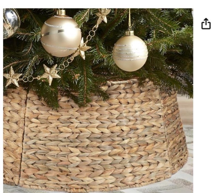 5-piece rattan christmas tree collar - 26" rustic farmhouse tree skirt- xmas tree base cover for christmas decoration- woven holiday tree ring accessory for home, living room (natural, 26 in)