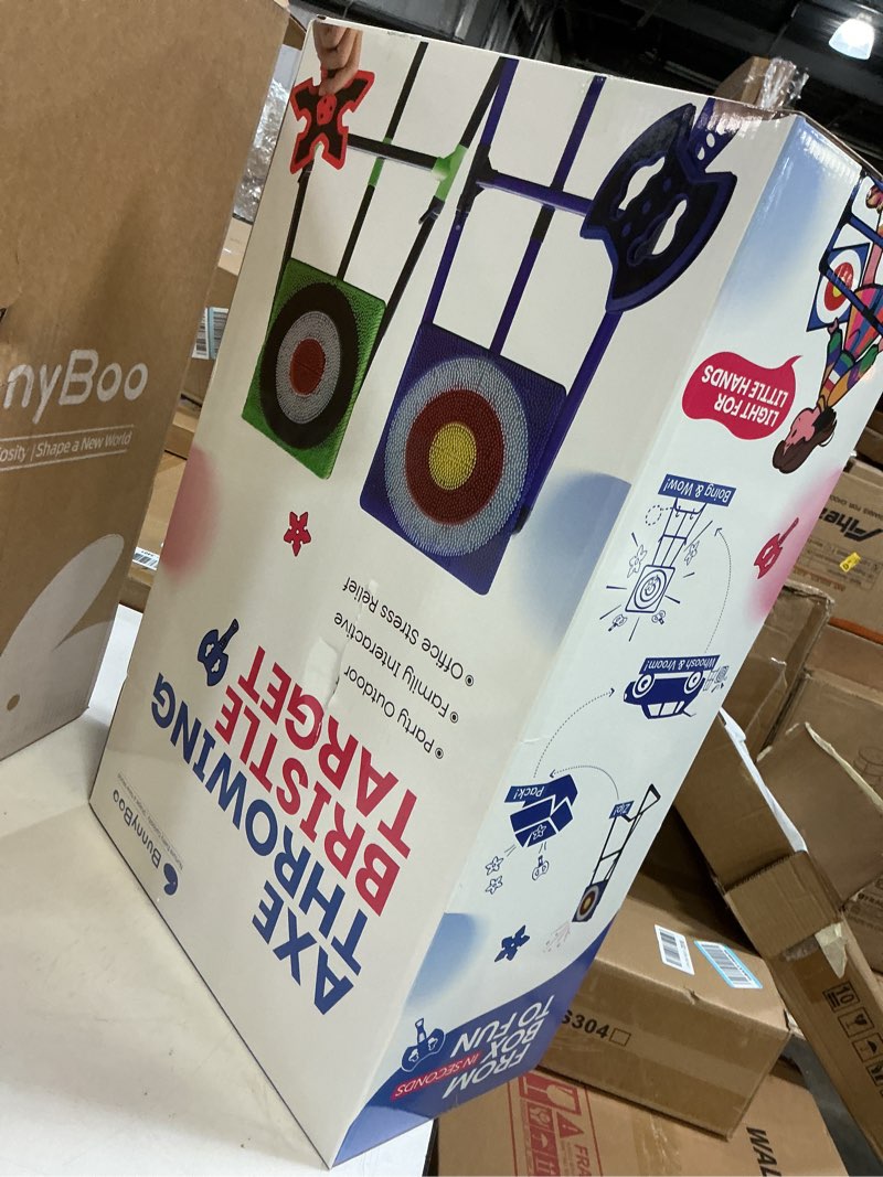 BunnyBoo Axe Toss Bristles Target Safe Indoor/Outdoor Play Set for Adults/Kids with 4 Axes and 4 Dar