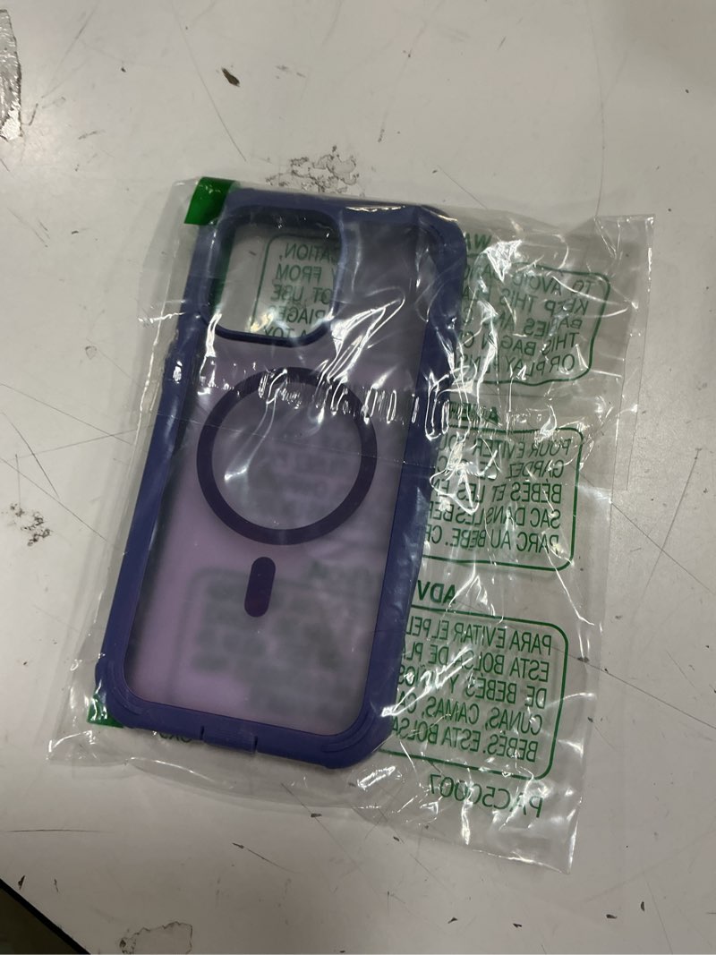 Condition photo showing Good Condition for Magnetic for iPhone 15 Pro Max Case, [Compatible with MagSafe][Military Grade Drop Protection][Heavy Duty Protection][Non-Slip][Shockproof] 2-Layer Durable Bumper Phone Case 6.7''-Dark Purple iPhone 15 Pro Max Dark Purple