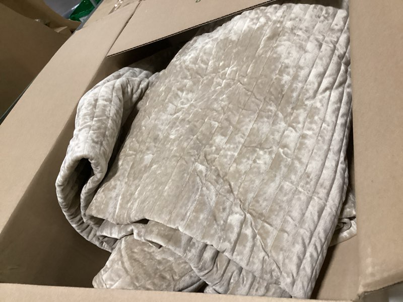 Condition photo showing As Is for pavilia super soft fleece throw blanket twin taupe tan camel, fuzzy plush flannel throw, warm cozy ribbed microfiber blanket for sofa couch bed, lightweight striped blanket, taupe, 60x80 60 x 80 inches - twin taupe