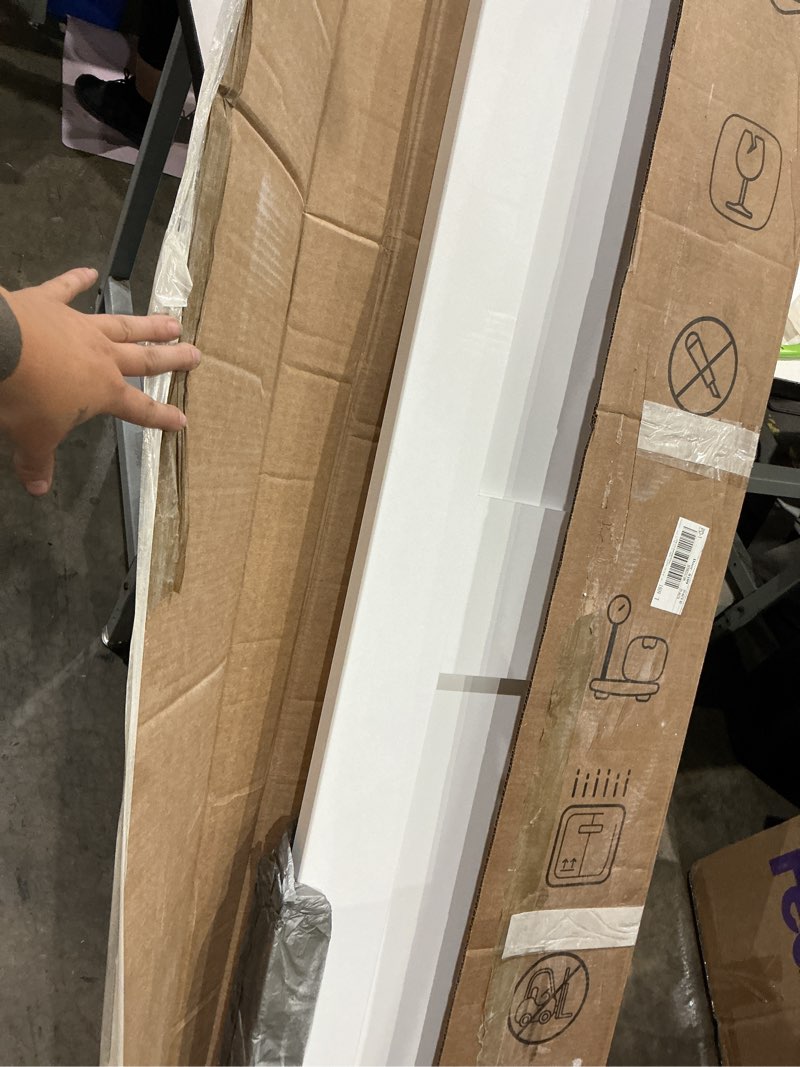 Condition photo showing Good Condition for 20 in x 80 in x 1-3/8 in., 2-panel flat square top, ovolo sticking, pre-fit and beveled, primed wood core door slab