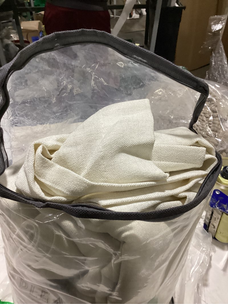 Condition photo showing As Is for pleateddrapes light filtering natural linen sheer curtains 104 inches long for office, cream beige memory trained pinch pleat thick curtain modern windows drapes 2 panels set for classroom (w40 xl104) cream 40"w x 104"l( pack of 2)