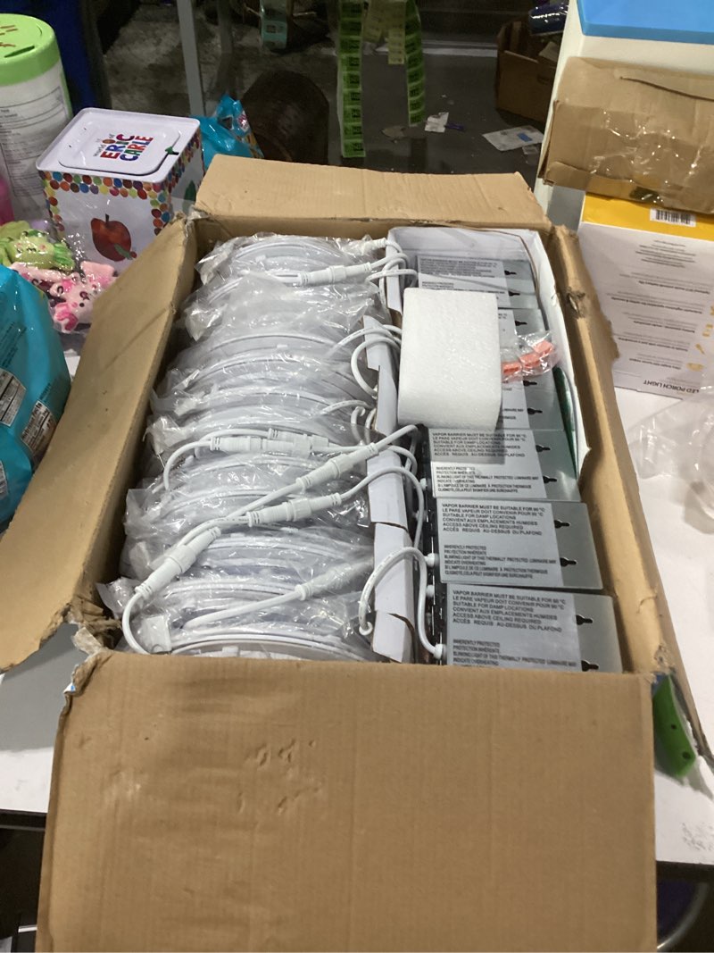 Condition photo showing Good Condition for 24 Pack Recessed Lighting 6 Inch with Junction Box, 5CCT 6 Inch LED Recessed Lights Dimmable 2700K-6000K, 15W 1200lm Ultra Thin Recessed Lighting - ETL and Energy Star