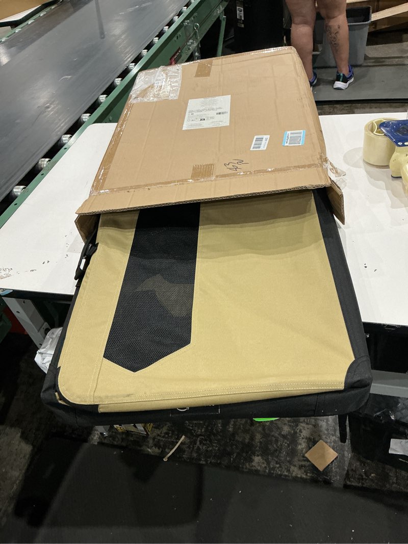 Condition photo showing Good Condition for amazon basics portable folding soft dog crate, double door, collapsible travel kennel, easy to assemble, medium, 29.92" x 21.3" x 21.3", tan tan m 30" x 21" x 21"