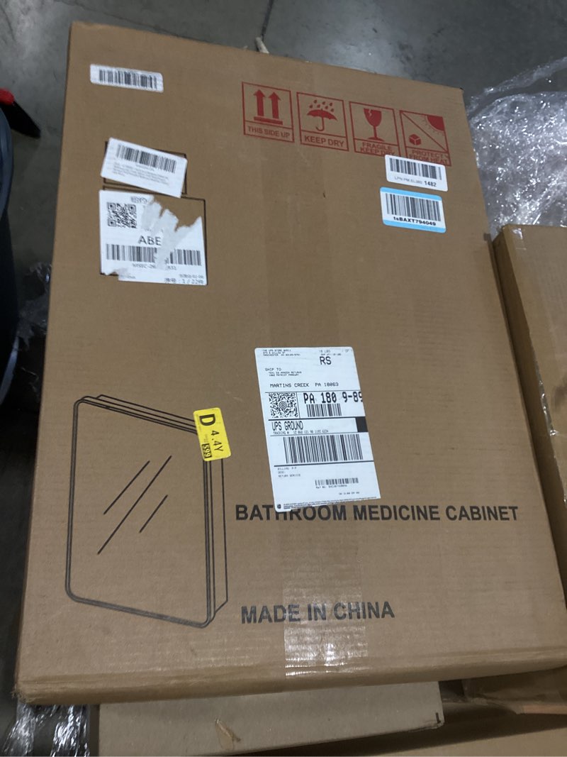 Condition photo showing Good Condition for acemiro 16x24 inch mirror medicine cabinet for bathroom gold metal frame bathroom medicine cabinet with mirror recessed or wall mounted 16 x 24 inch gold