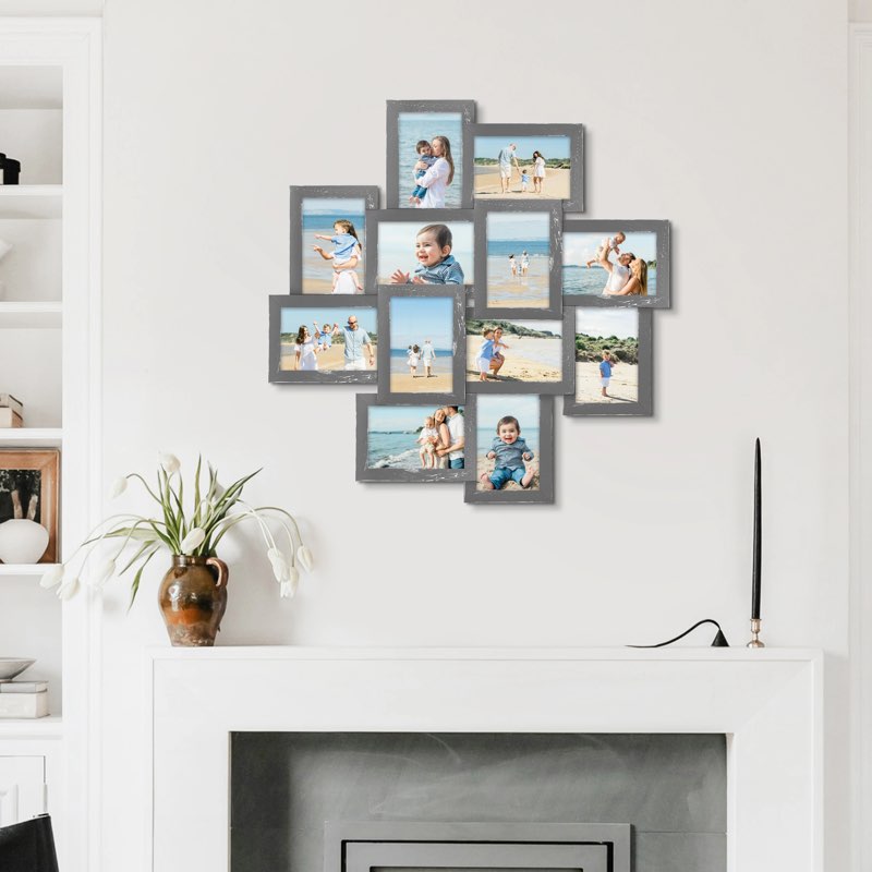 hello laura 12 opening picture family frame collage photo frame - grey
