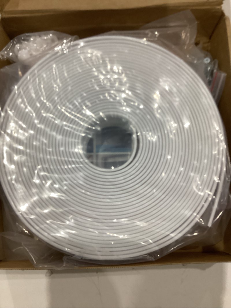 Condition photo showing New/Like New for Garage Door Seal Top and Sides, 40 FT Universal TPE Weather Stripping Trim Weatherproofing Seal with Nails and Lids in White 40ft White