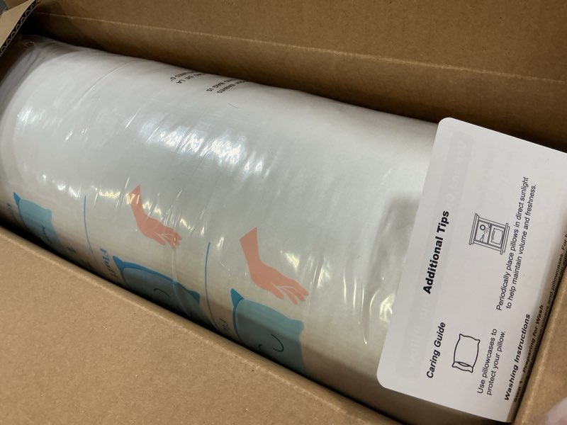 Condition photo showing New/Like New for puredown® goose feathers and down white pillows with 100% cotton cover, bed sleeping hotel collection pillows set of 2, standard size classic white standard (pack of 2)