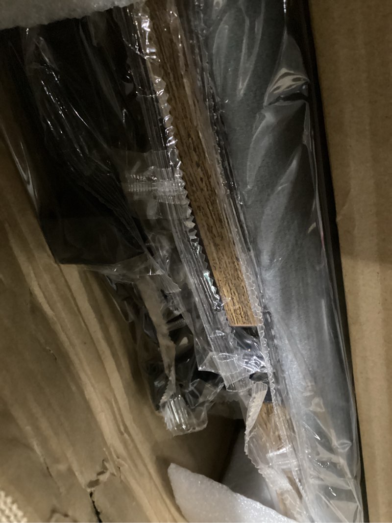 Condition photo showing Good Condition for olevs king bed frame with headboard, metal platform bed king size with 2-tier storage, led light & charging station type c, no box spring needed, easy assembly