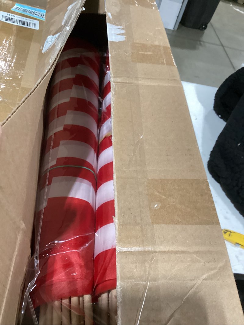 Condition photo showing Good Condition for newwiee large american flag on stick 16 x 24 inch american hand held stick flag handheld us flag 4th of july usa flag with wooden spear top for memorial day yard garden(50)