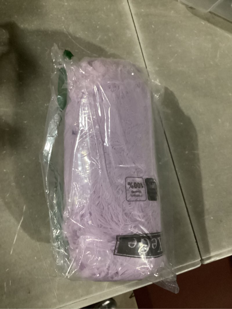 Condition photo showing Good Condition for XeGe 24x24 Fluffy Faux Fur Throw Pillow Covers, 2 Pack Shaggy Fuzzy Cozy Light Purple Pillow Shams with Zipper, Plush Furry Square Cushion Covers for Bedroom Living Room Couch Sofa, Lavender 24" x 24" (Pack of 2) Lavender