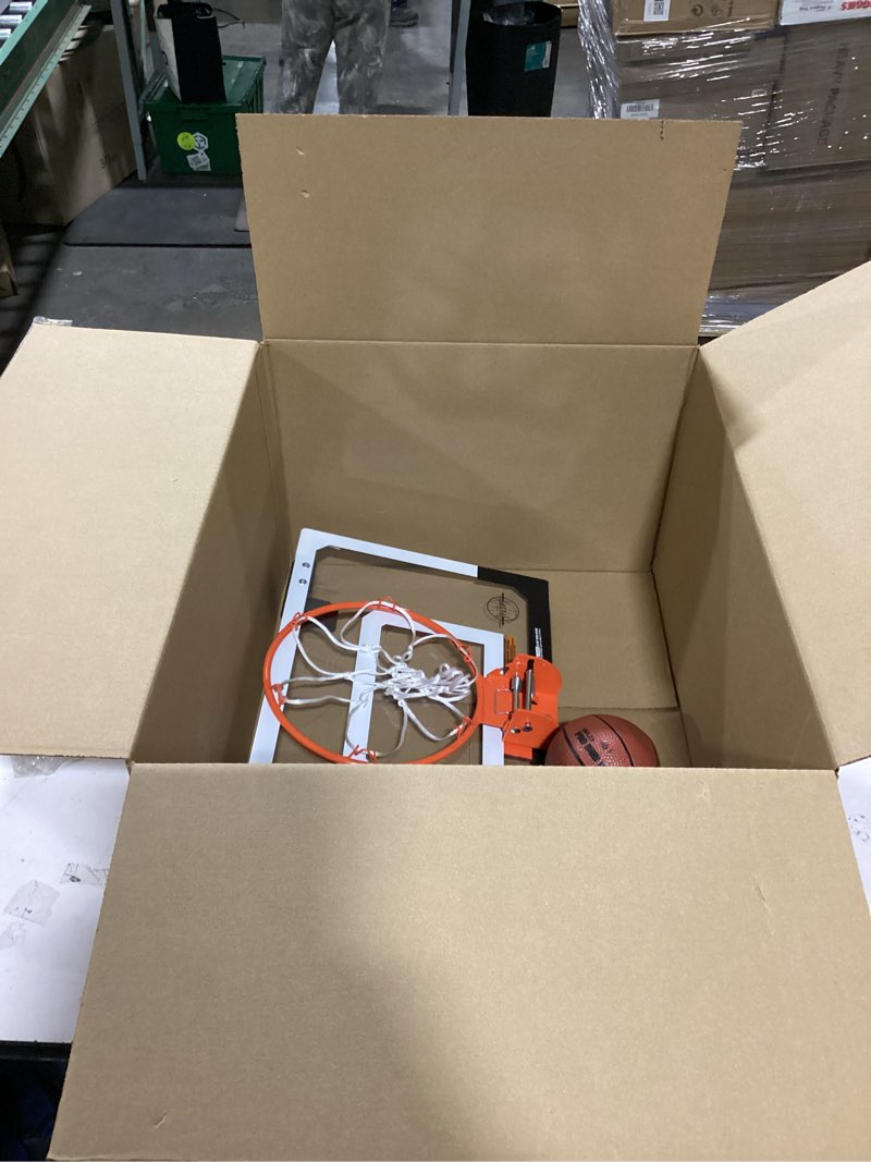 Condition photo showing As Is for SKLZ Pro Mini Indoor Basketball Hoop - Over The Door – Portable - Great For Home, Dorms, Offices, and Gifts