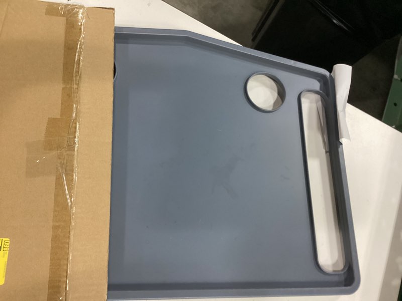 Condition photo showing As Is for walker tray table with 2 cup holders - universal trays for standard folding walkers - home mobility accessories by bluestone (gray)