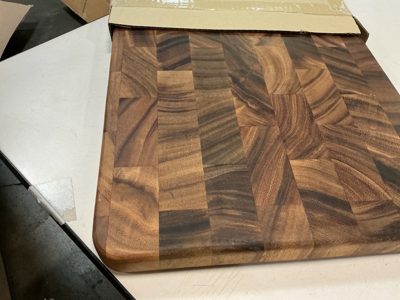 Condition photo showing Good Condition for Ironwood Gourmet Large End Grain Prep Station Acacia Wood Cutting Board, 14 x 20-Inch, Brown 20"L x 14"W Board
