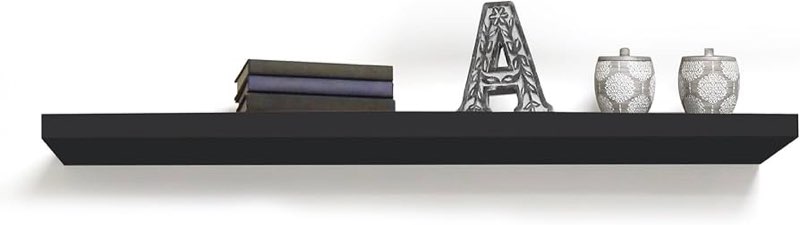 InPlace 60 in W x 8 in D x 1.50 in H Black Hidden Bracket Shelf,9603002E