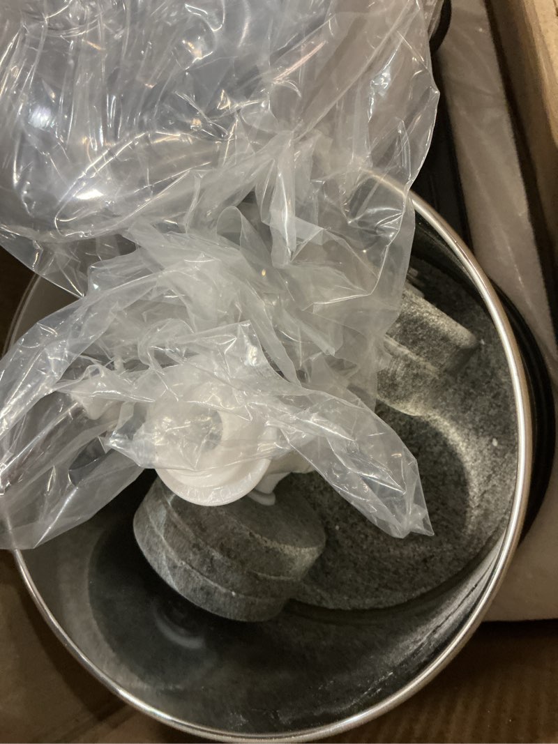 Condition photo showing As Is for Tabakh Max 2-Liter Stone Wet Grinder with Atta Kneader & Coconut Scraper, 110V, Gray